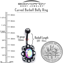 Load image into Gallery viewer, Aurora Gem Black Filigree Fantasy Belly Ring
