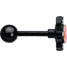 Load image into Gallery viewer, 16G 1/4 Aurora Gem Black Filigree Fantasy Cartilage Tragus Earring
