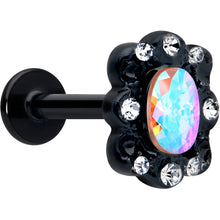 Load image into Gallery viewer, 16G 5/16 Aurora Gem Black Filigree Fantasy Labret Monroe Tragus
