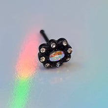 Load image into Gallery viewer, 20G 1/4 Aurora Gem Black Filigree Fantasy Nose Bone
