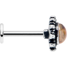 Load image into Gallery viewer, 16G 5/16 Brown Faux Shell Circle of Glam Labret Monroe Tragus

