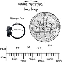 Load image into Gallery viewer, 20G 5/16 Clear CZ Gem Black Serenity Ocean Magic Shell Nose Hoop
