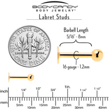 Load image into Gallery viewer, 16G 5/16 Clear Gem Gold Tone Flower Butterfly Labret Set of 4
