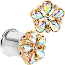 Load image into Gallery viewer, Gem Filigree Flower Fantasy Double Flare Plug Set Sizes 6mm to 25mm
