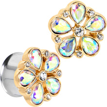 Load image into Gallery viewer, Gem Filigree Flower Fantasy Double Flare Plug Set Sizes 6mm to 25mm

