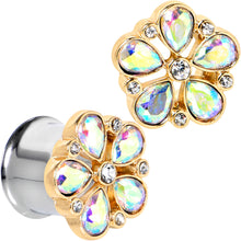 Load image into Gallery viewer, Gem Filigree Flower Fantasy Double Flare Plug Set Sizes 6mm to 25mm
