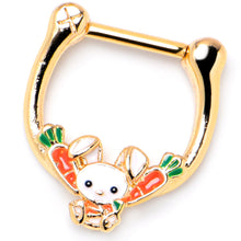 Load image into Gallery viewer, 16G 5/16 Gold Tone Cutie Easter Bunny Cartilage Clicker
