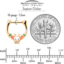 Load image into Gallery viewer, 16G 5/16 Gold Tone Cutie Easter Bunny Cartilage Clicker
