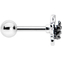 Load image into Gallery viewer, 16G 1/4 Clear CZ Gem Heart of Spider Cartilage Tragus Earring
