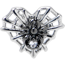 Load image into Gallery viewer, 16G 5/16 Clear CZ Gem Heart of Spider Labret Monroe Tragus
