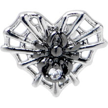 Load image into Gallery viewer, 20G 1/4 Clear CZ Gem Heart of Spider L Shape Nose Ring
