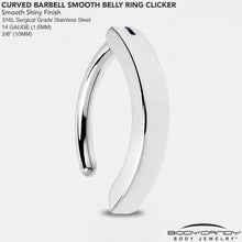 Load image into Gallery viewer, 14G 3/8 316L Surgical Steel Smooth Style Hinged Hoop Belly Ring
