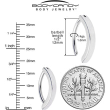 将图片加载到图库查看器，14G 1/2 316L Surgical Steel Smooth Style Hinged Hoop Belly Ring
