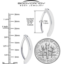 Load image into Gallery viewer, 14G 9/16 316L Surgical Steel Smooth Style Hinged Hoop Belly Ring
