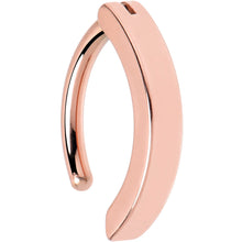 Load image into Gallery viewer, 14G 3/8 Rose Gold Tone 316L Surgical Steel Smooth Style Hinged Hoop Belly Ring
