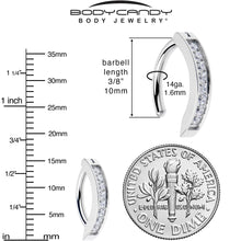 Load image into Gallery viewer, Clear CZ Gem ASTM F-136 Implant Grade Titanium Forward Facing Belly Ring
