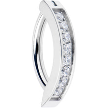 Load image into Gallery viewer, Clear CZ Gem ASTM F-136 Implant Grade Titanium Forward Facing Belly Ring
