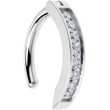 Load image into Gallery viewer, Clear CZ Gem ASTM F-136 Implant Grade Titanium Forward Facing Belly Ring
