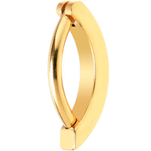 Load image into Gallery viewer, 14G 3/8 Gold Tone CZ ASTM F-136 Implant Grade Titanium Hinged Hoop Belly Ring
