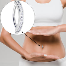 Load image into Gallery viewer, 14G 1/2 Implant Grade Titanium CZ Paved Hinged Hoop Belly Ring
