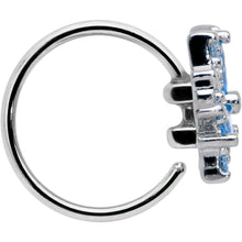 Load image into Gallery viewer, 20G 5/16 Blue CZ Gem Snowflake Style Nose Hoop
