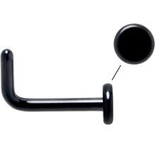 Load image into Gallery viewer, 18G 1/4 Black ASTM F-136 Implant Grade Titanium 3mm Disc End L Shape Nose Ring
