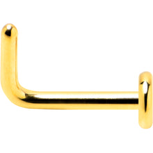 Load image into Gallery viewer, 18G 1/4 Gold Tone ASTM F-136 Implant Grade Titanium 3mm Disc L Shape Nose Ring
