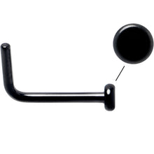 Load image into Gallery viewer, 20G 1/4 Black ASTM F-136 Implant Grade Titanium 2mm Disc End L Shape Nose Ring
