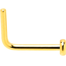 将图片加载到图库查看器，20G 1/4 Gold Tone ASTM F-136 Implant Grade Titanium 2mm Disc L Shape Nose Ring
