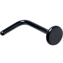 Load image into Gallery viewer, 20G 1/4 Black ASTM F-136 Implant Grade Titanium 3mm Disc End L Shape Nose Ring
