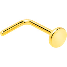 Load image into Gallery viewer, 20G 1/4 Gold Tone ASTM F-136 Implant Grade Titanium 3mm Disc L Shape Nose Ring
