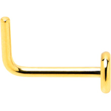 Load image into Gallery viewer, 20G 1/4 Gold Tone ASTM F-136 Implant Grade Titanium 3mm Disc L Shape Nose Ring
