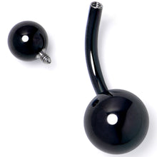 Load image into Gallery viewer, Black ASTM F-136 Implant Grade Titanium Internally Threaded Belly Ring
