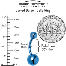 Load image into Gallery viewer, Blue ASTM F-136 Implant Grade Titanium Internally Threaded Belly Ring
