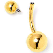 Load image into Gallery viewer, Gold Tone ASTM F-136 Implant Grade Titanium Internally Threaded Belly Ring
