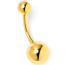 Load image into Gallery viewer, Gold Tone ASTM F-136 Implant Grade Titanium Internally Threaded Belly Ring
