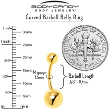 Load image into Gallery viewer, Gold Tone ASTM F-136 Implant Grade Titanium Internally Threaded Belly Ring
