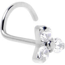Load image into Gallery viewer, 20G 1/4 ASTM Clear CZ Gem F-136 Titanium Threadless Left Nose Screw
