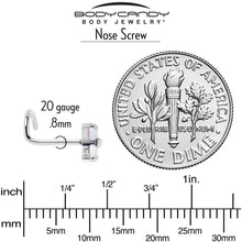 Load image into Gallery viewer, 20G 1/4 White Synthetic Opal ASTM F-136 Implant Grade Titanium Threadless Left Nose Screw
