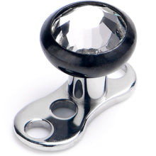 Load image into Gallery viewer, 16G 4mm Gem Bezel Black Top 3 Hole Dermal Implant Grade Titanium Anchor Base
