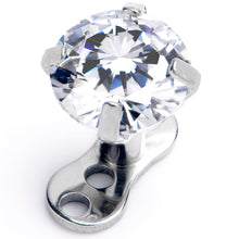 Load image into Gallery viewer, 16G 5mm CZ Top 3 Hole Dermal Implant Grade Titanium Anchor Base
