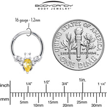 Load image into Gallery viewer, 16G Yellow Gem Bee Flower Labret Segment Ring Ear Curation Set of 5

