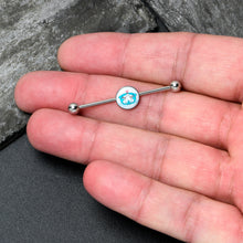 Load image into Gallery viewer, 14G Loving Blue Whales Industrial Barbell 38mm
