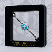 Load image into Gallery viewer, 14G Loving Blue Whales Industrial Barbell 38mm
