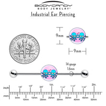 Load image into Gallery viewer, 14G Loving Octopus Duo Industrial Barbell 38mm
