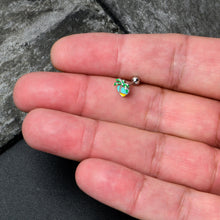 Load image into Gallery viewer, 16G 1/4 Aurora Gem Beach Heart Palm Tree Cartilage Tragus Earring
