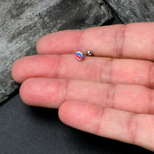 Load image into Gallery viewer, 16G 1/4 Inlay Patriotic Kissy Lips Cartilage Tragus Earring
