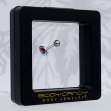 Load image into Gallery viewer, 16G 1/4 Inlay Patriotic Kissy Lips Cartilage Tragus Earring
