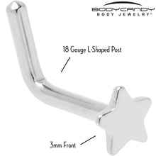 将图片加载到图库查看器，18G 1/4 ASTM F-136 Implant Grade Titanium Star End L Shape Nose Ring
