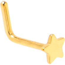 Load image into Gallery viewer, 20G 1/4 Gold Tone ASTM F-136 Implant Grade Titanium Star End L Shape Nose Ring
